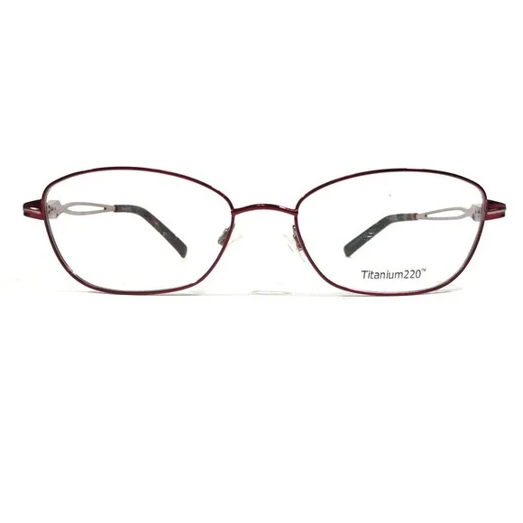 Titanium 220 T220-04 COL 30 Eyeglasses Frames Red Oval Full Rim 55-18-135